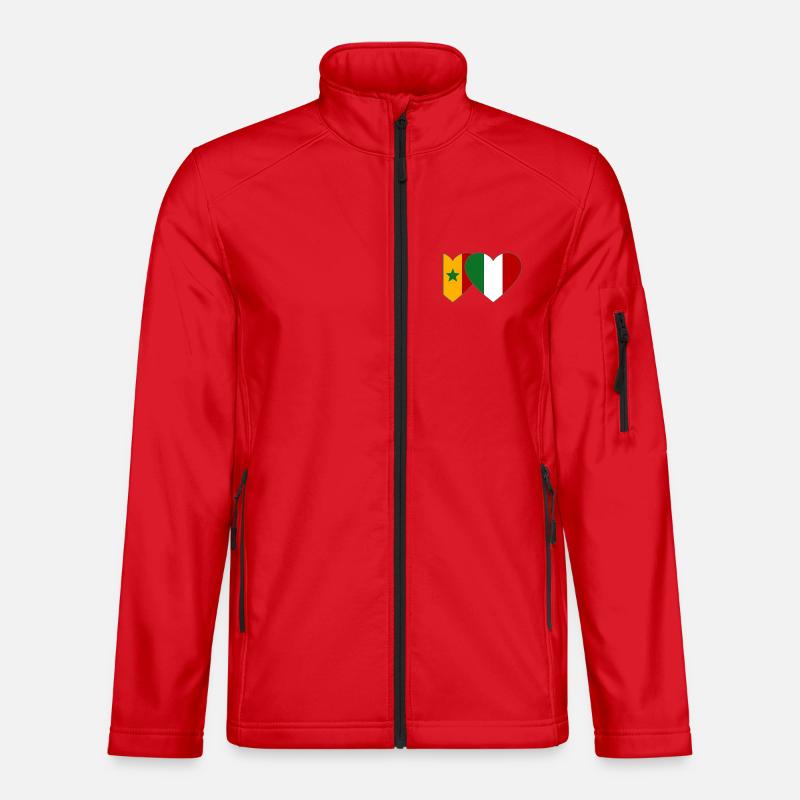 Senegal_Italien_Flagge_Herz - Unisex Softshell Jacket - red