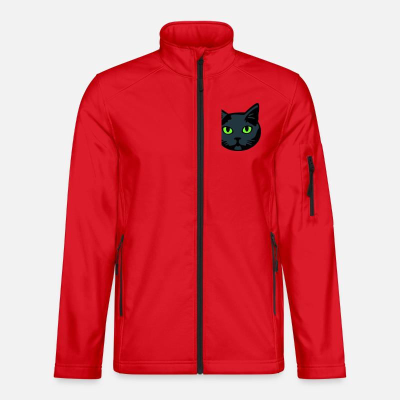 Graue Katze / Kater "Britisch Kurzhaar" - Unisex Softshelljacke - Rot