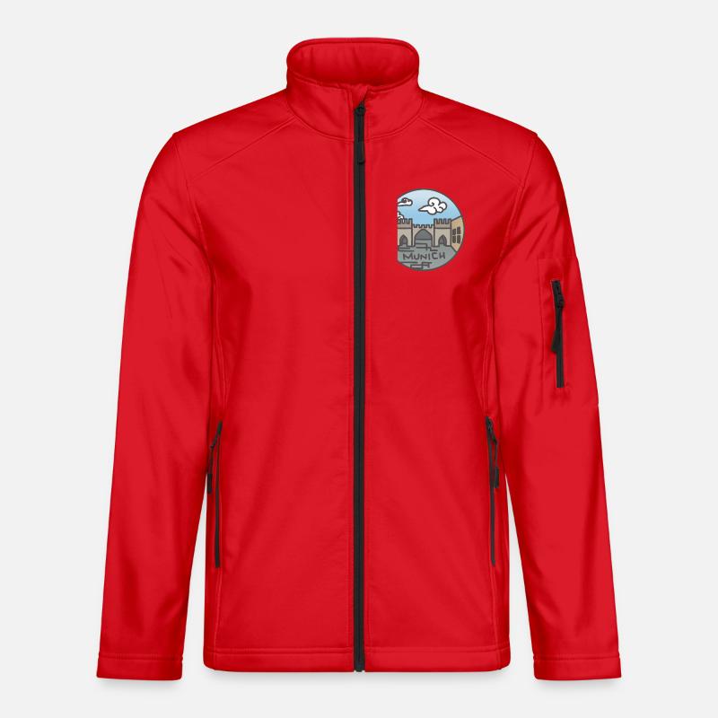 München Illustration - Unisex Softshelljacke - Rot