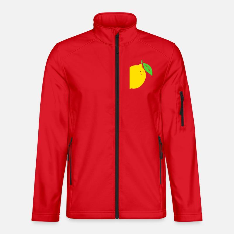 Zitronen Flachdruck Design - Unisex Softshelljacke - Rot