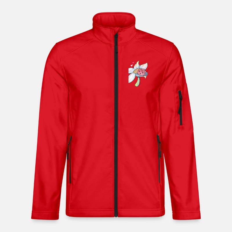 Dolce Lucky Charm Ladybug sul fiore - Giacca softshell unisex - rosso