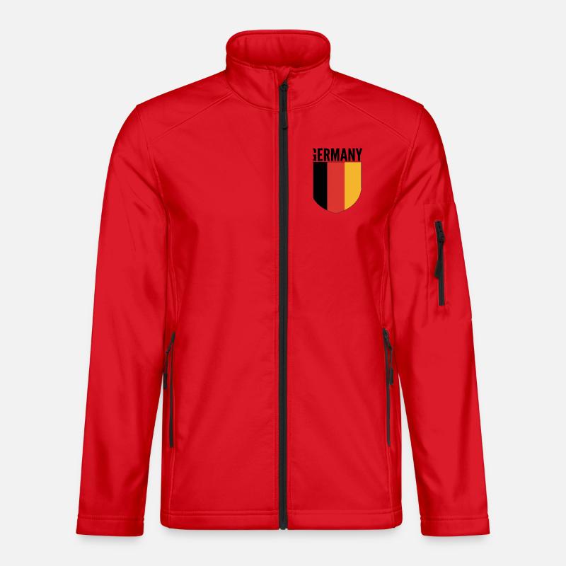 Black-red-gold shield design - Unisex Softshell Jacket - red