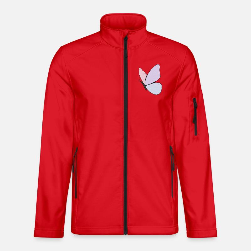 Conception de papillon pastel - Veste en tissu softshell Unisexe - rouge