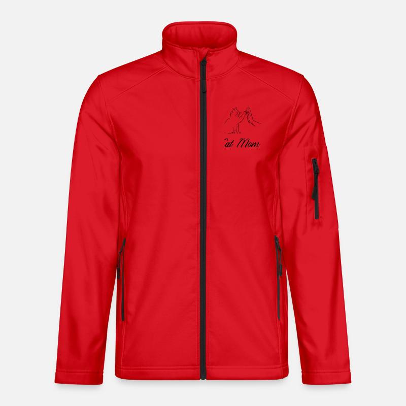 Cat Mom - Unisex Softshell Jacket - red