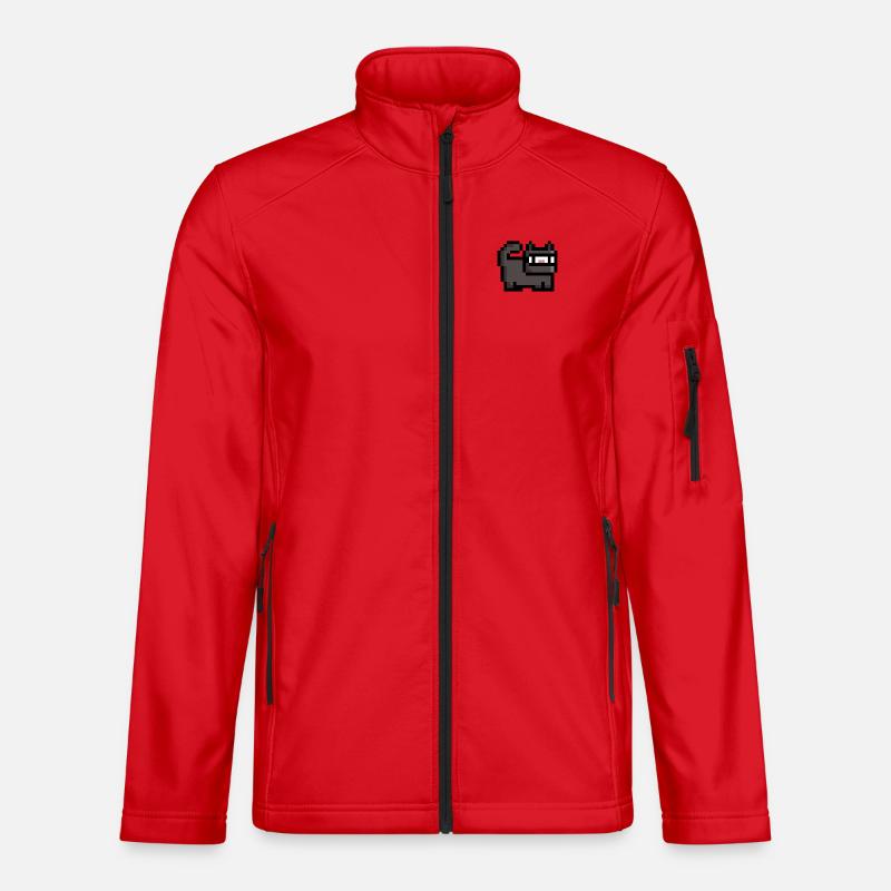 Retro Ninja Katze - Unisex Softshelljacke - Rot