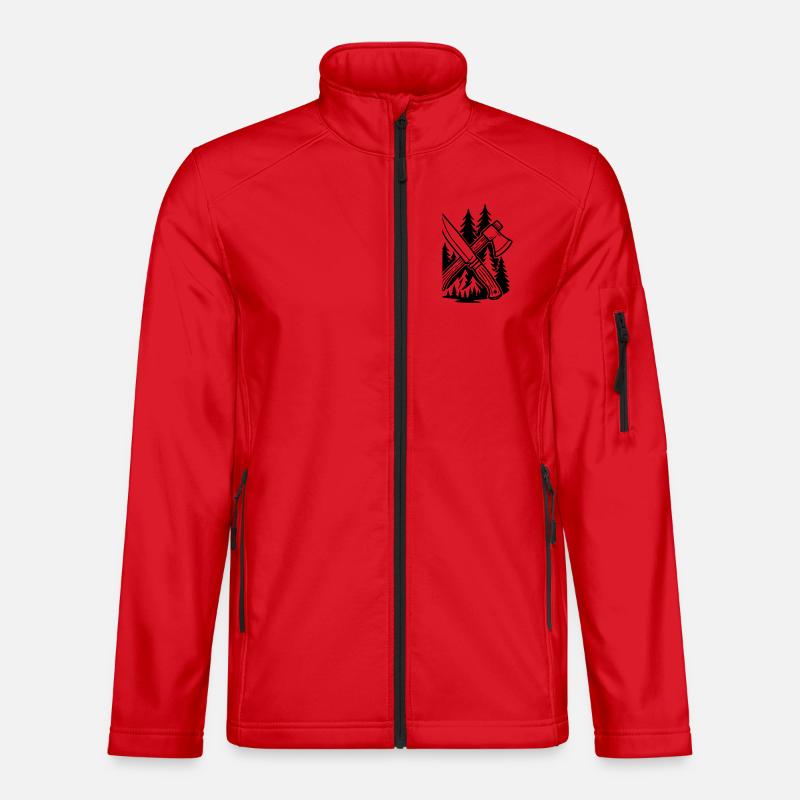 Überleben - Messer und Axt - Unisex Softshelljacke - Rot