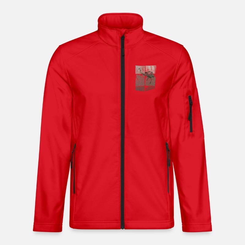 Brusttaschendesign mit Nandu - Unisex Softshelljacke - Rot
