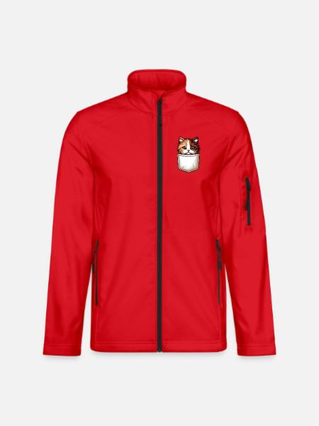 Pocket Whiskers: Katzen-Niedlichkeit überall! - Unisex Softshelljacke - Rot