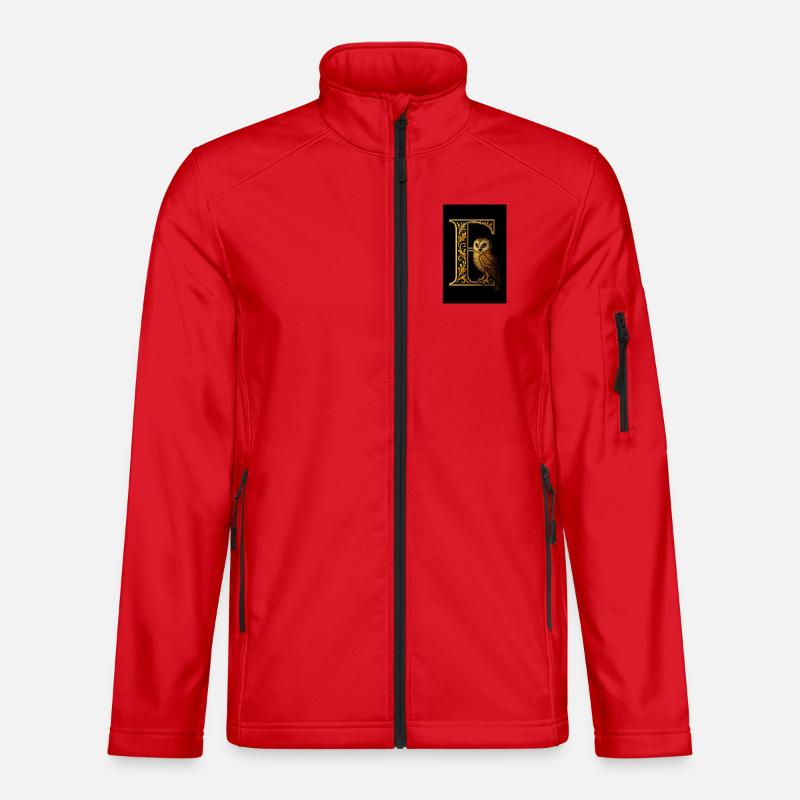 E - Magic Ornament with Owl - Unisex Softshell Jacket - red