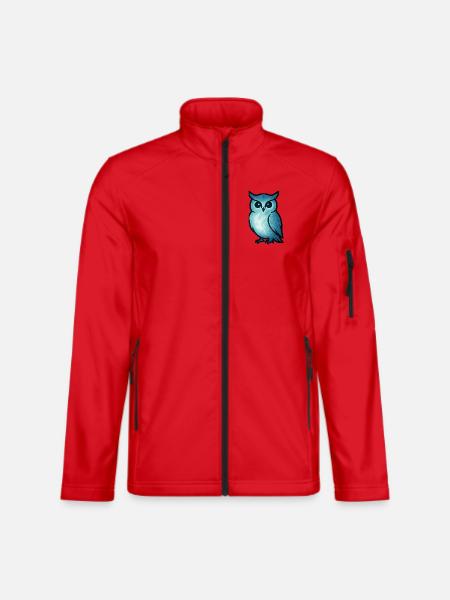 Seelentier und Wächterwesen: Eule - Unisex Softshelljacke - Rot
