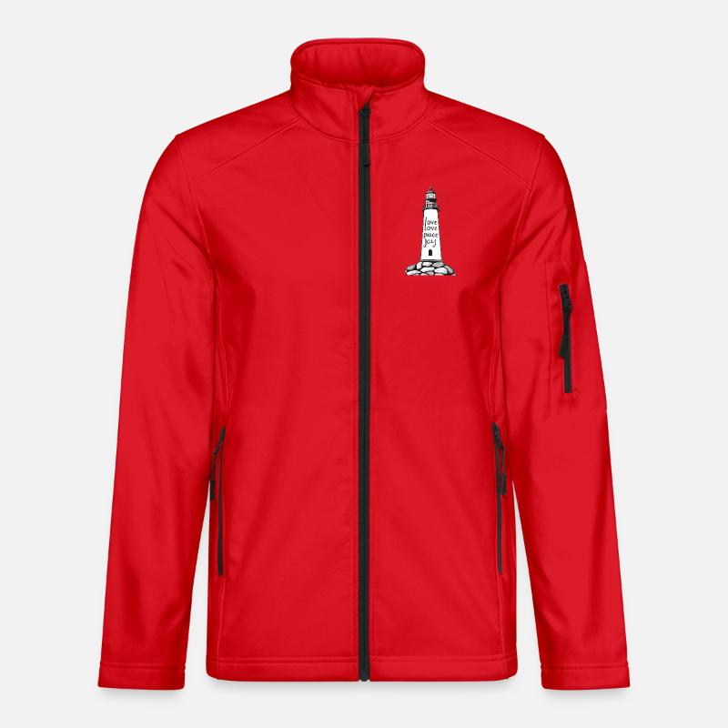 Leuchtturm mit Friedensbotschaft - Unisex Softshelljacke - Rot