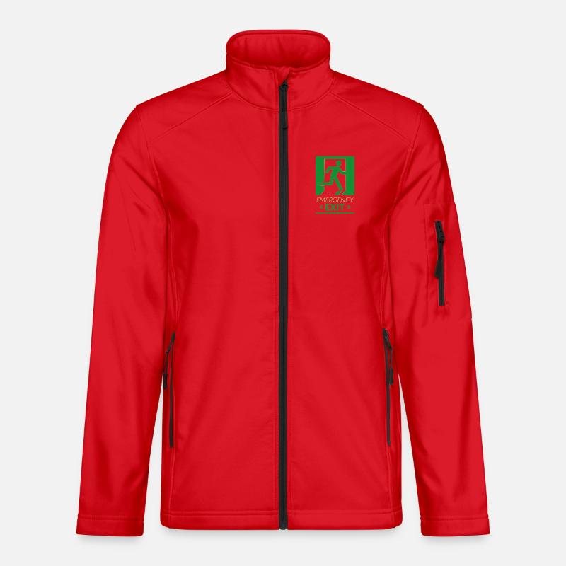 Emergency Exit Basic Green - Unisex Softshell Jacket - red