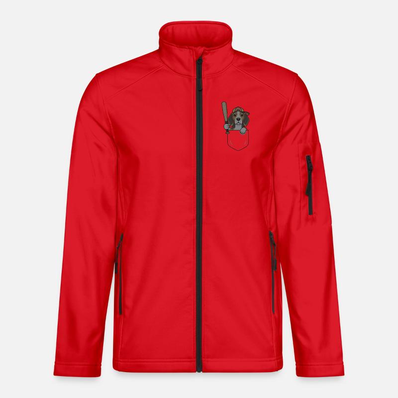 Beagle Pocket Baseball - Unisex Softshell Jacket - red