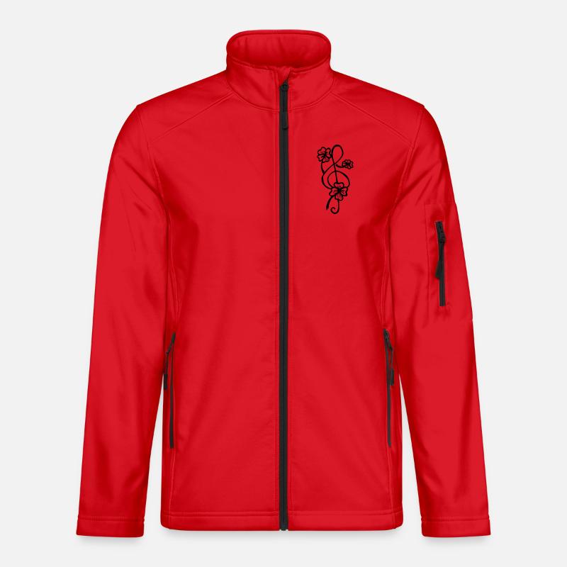 Notenschlüssel Kleeblatt - Unisex Softshelljacke - Rot