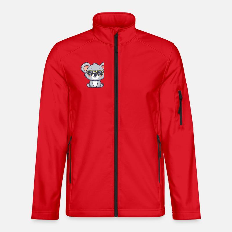 Koala Yellow Pop Glasses - Unisex Softshell Jacket - red