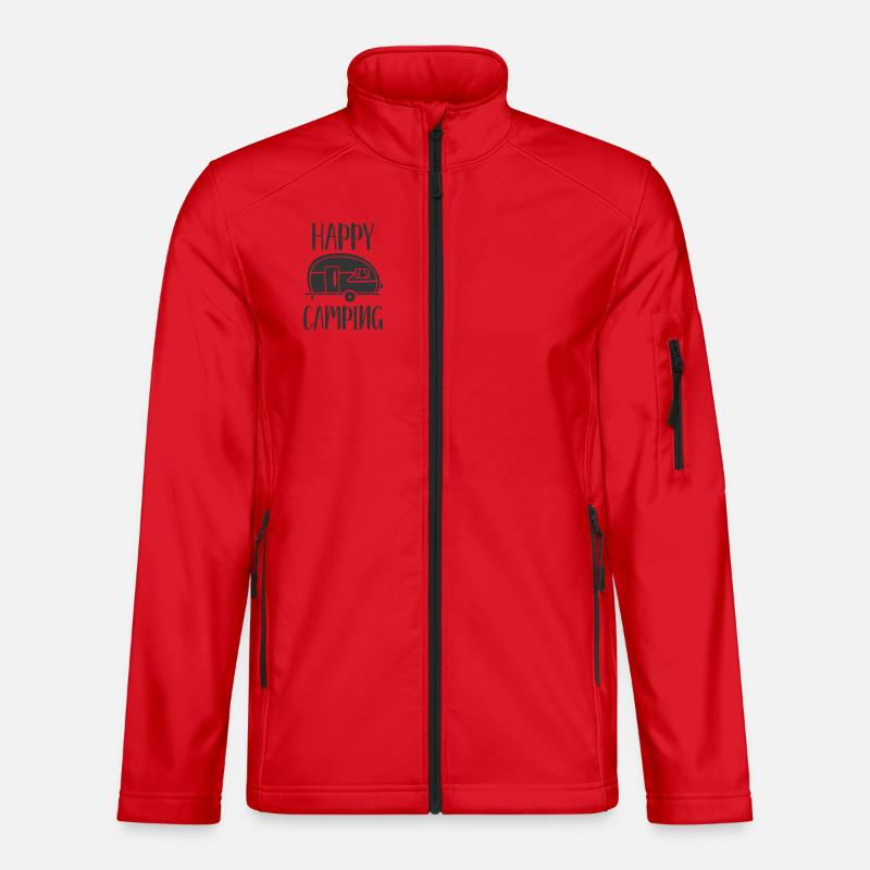 Van Camper Joy Illustration - Unisex Softshell Jacket - red