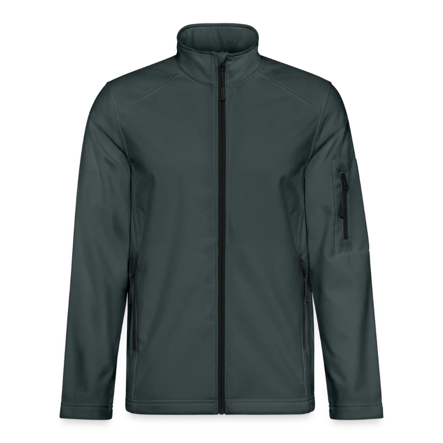 Interlaken badge on a unisex softshell jacket, mouse grey