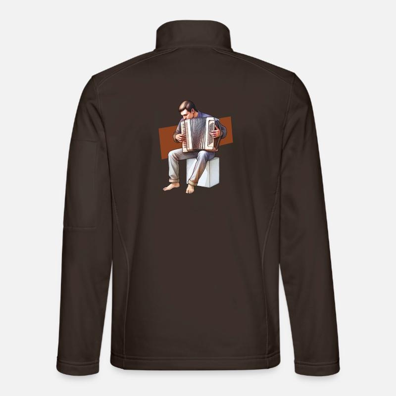 AKKORDEONIST #1 – Klang & Bild - Unisex Softshelljacke - Schokobraun