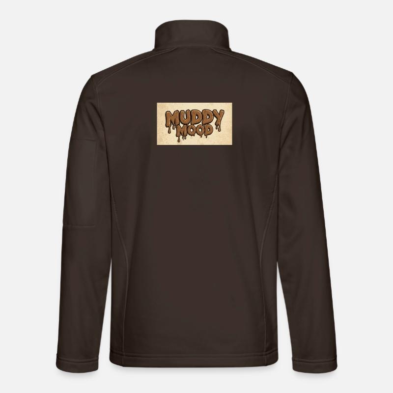 Muddy Mood Lettering Design - Unisex Softshell Jacket - chocolate brown