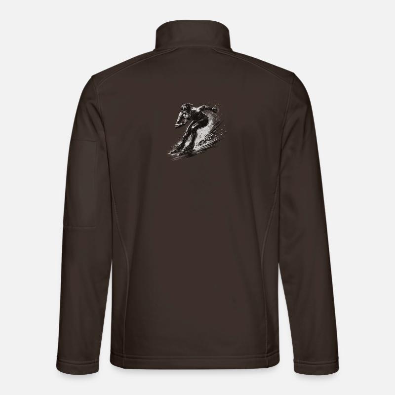Eisschnellläufer in voller Dynamik Unisex Softshelljacke