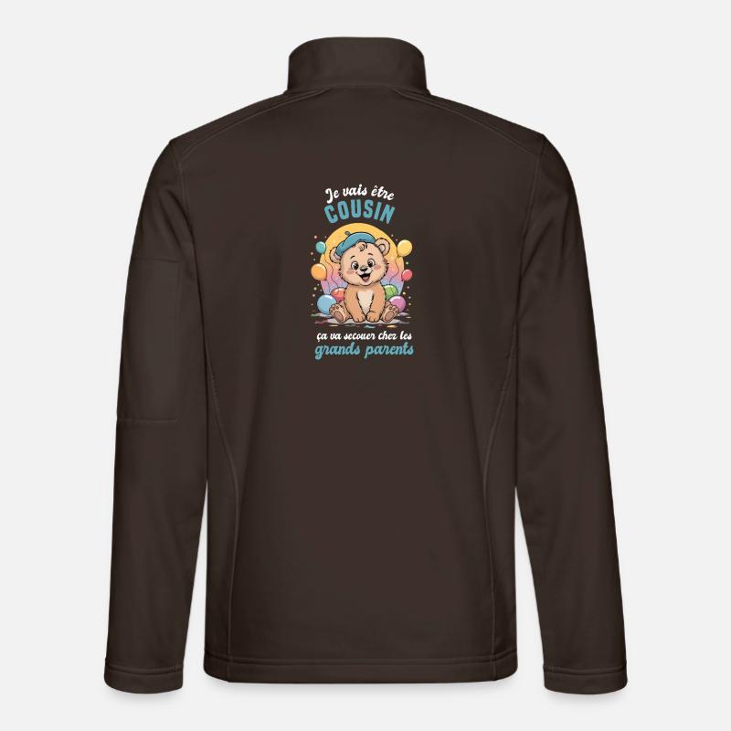 Schwangerschaftsankündigung Geschenk Cousin-Junge Onkel - Unisex Softshelljacke - Schokobraun
