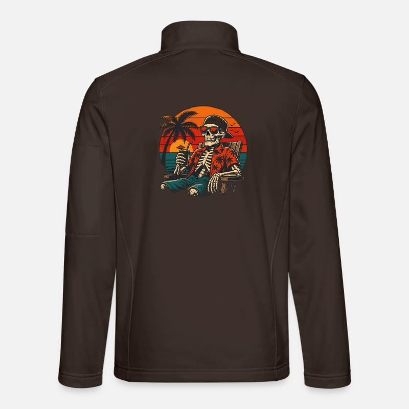 Vacances à la plage du Squelette Sunset Veste en tissu softshell Unisexe