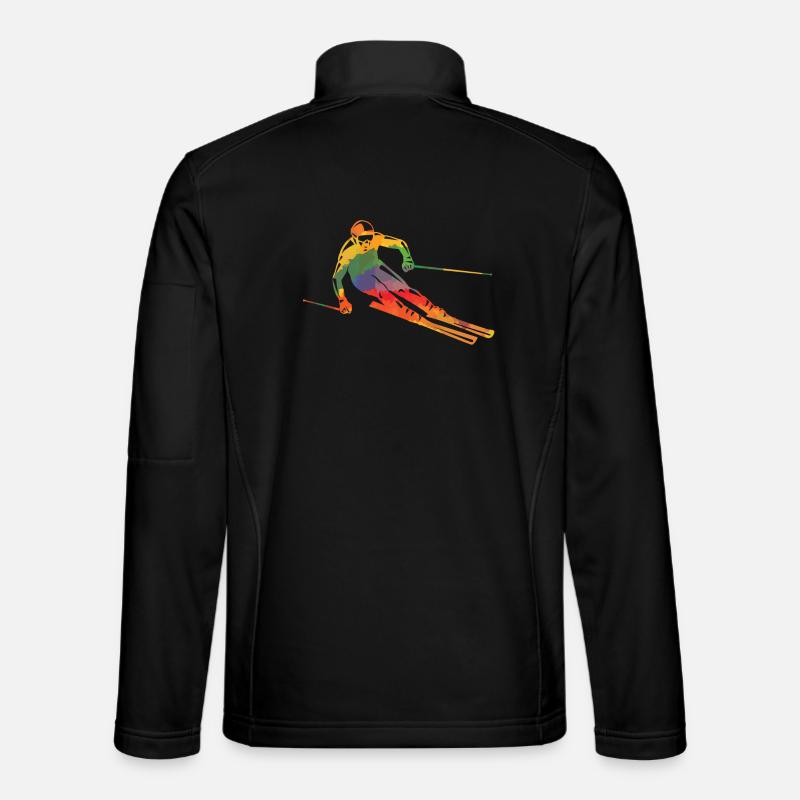 Colored skiers of long sleeve shirts - Unisex Softshell Jacket - black