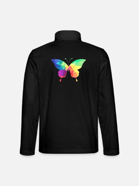 Bunter Schmetterling - Unisex Softshelljacke - Schwarz