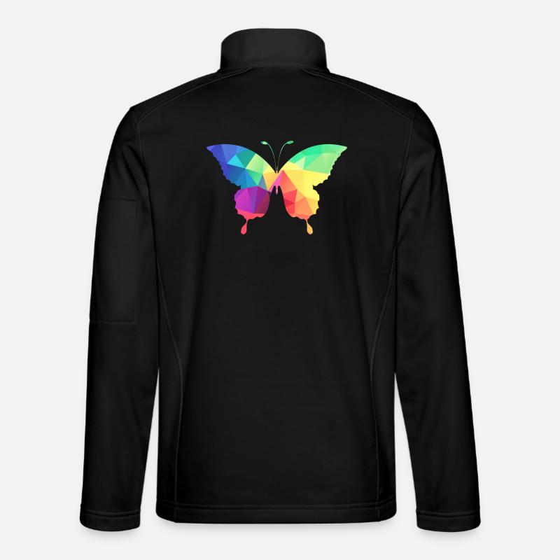 Bunter Schmetterling - Unisex Softshelljacke - Schwarz