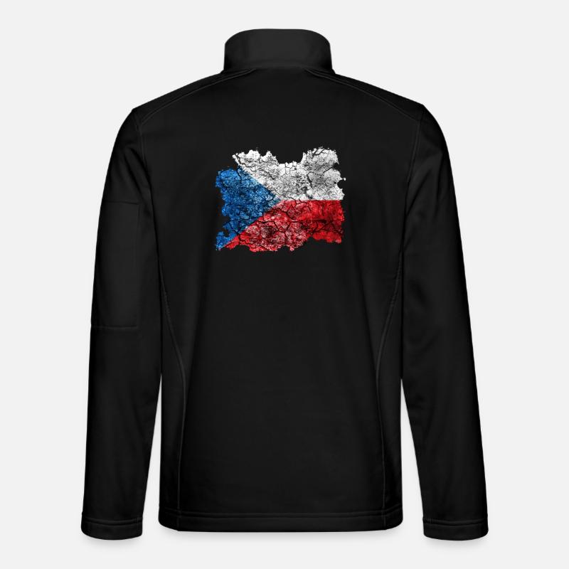 République Tchèque Drapeau Vintage Veste en tissu softshell Unisexe