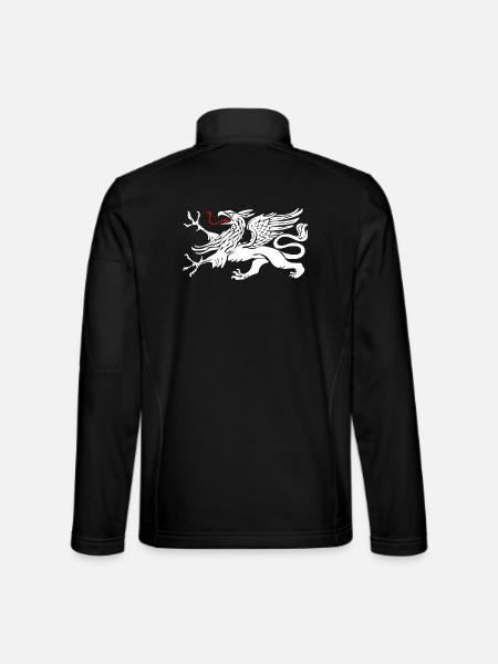 Rostock griffin in white with red tongue - Unisex Softshell Jacket - black - Back