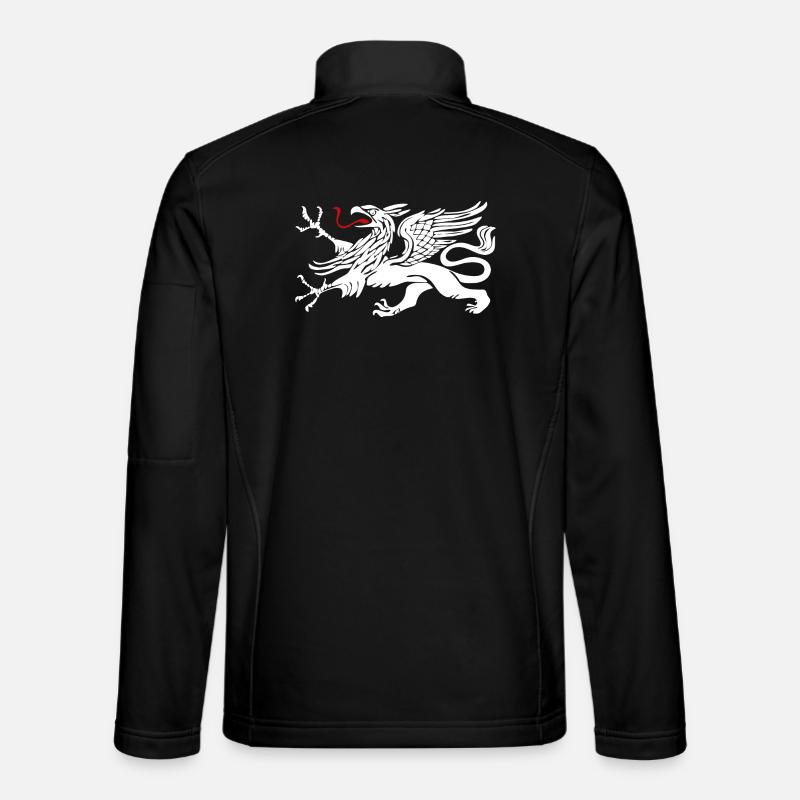 Rostocker Greif in Weiss mit roter Zunge - Unisex Softshelljacke - Schwarz