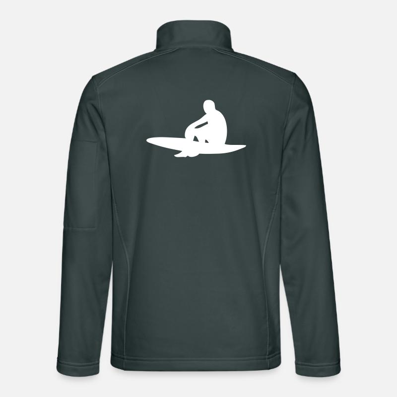 Surfer mit Surfboard Unisex Softshelljacke