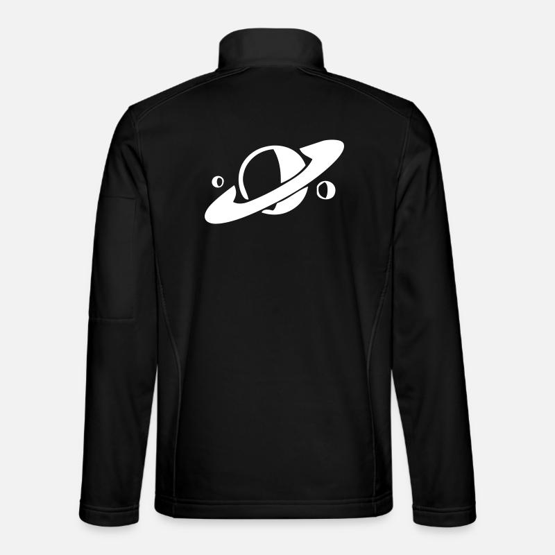 Saturne et ses lunes - Veste en tissu softshell Unisexe - noir