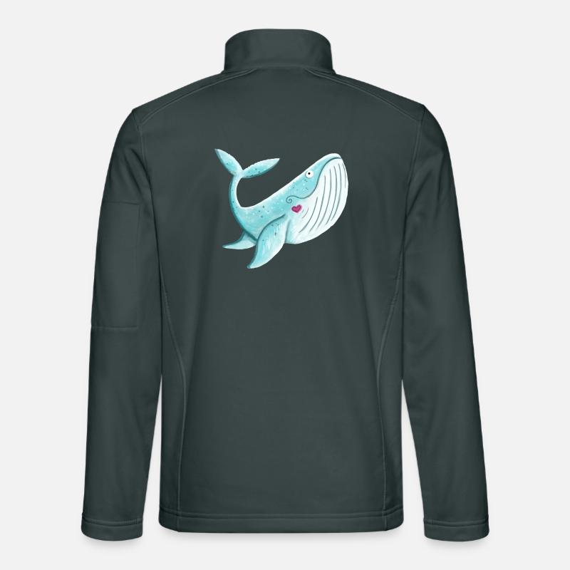 Whale with Heart I Humpback Whale Gift Comic Unisex Softshell Jacket