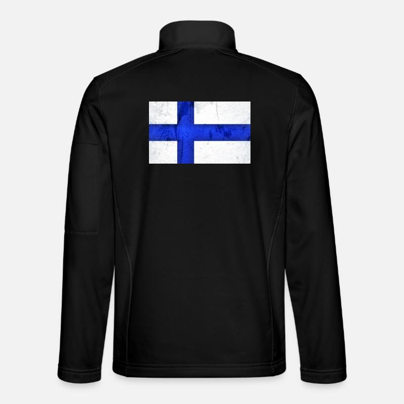Finnland Flagge - Unisex Softshelljacke - Schwarz