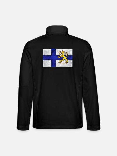 Finlande, Lion - Design - Veste en tissu softshell Unisexe - noir