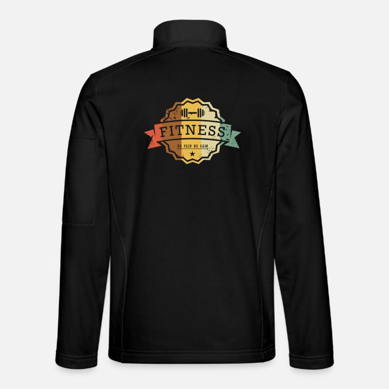 Fitness Badge No Pain No Gain - Unisex Softshell Jacket - black