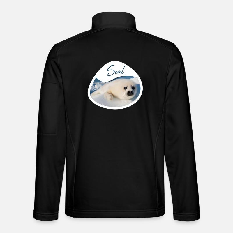 Phoque bébé phoque - Design - Veste en tissu softshell Unisexe - noir