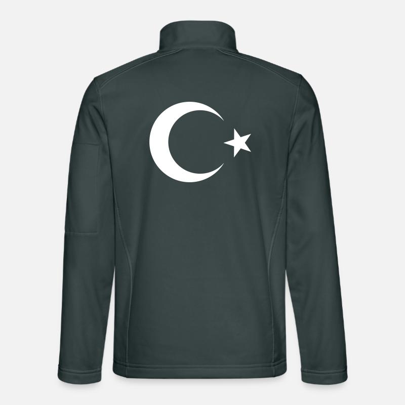 Drapeau turc noir Veste en tissu softshell Unisexe