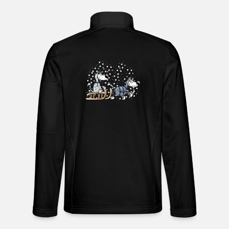 Drôle Huskies - Veste en tissu softshell Unisexe - noir