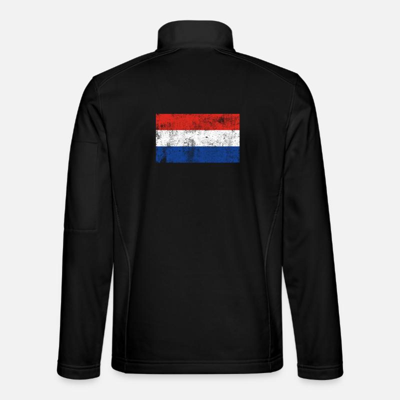 Drapeau Pays-Bas Drapeau Grunge Retro Vintage Veste en tissu softshell Unisexe