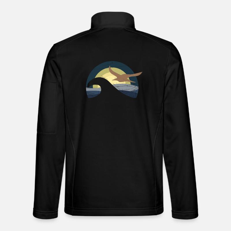 Seagull by the sea - design - Unisex Softshell Jacket - black