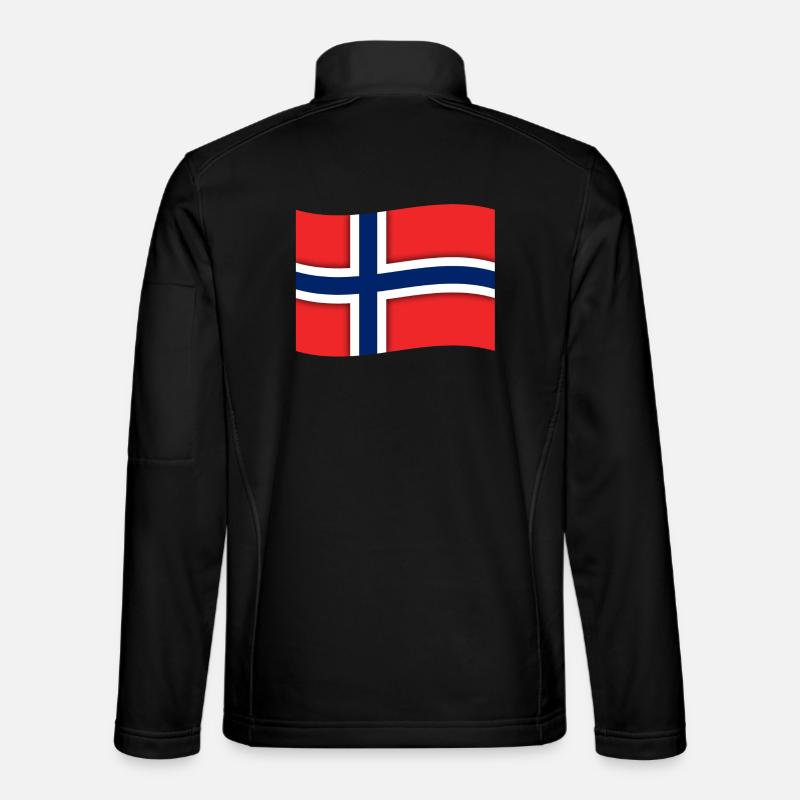 Norwegische Flagge - Unisex Softshelljacke - Schwarz