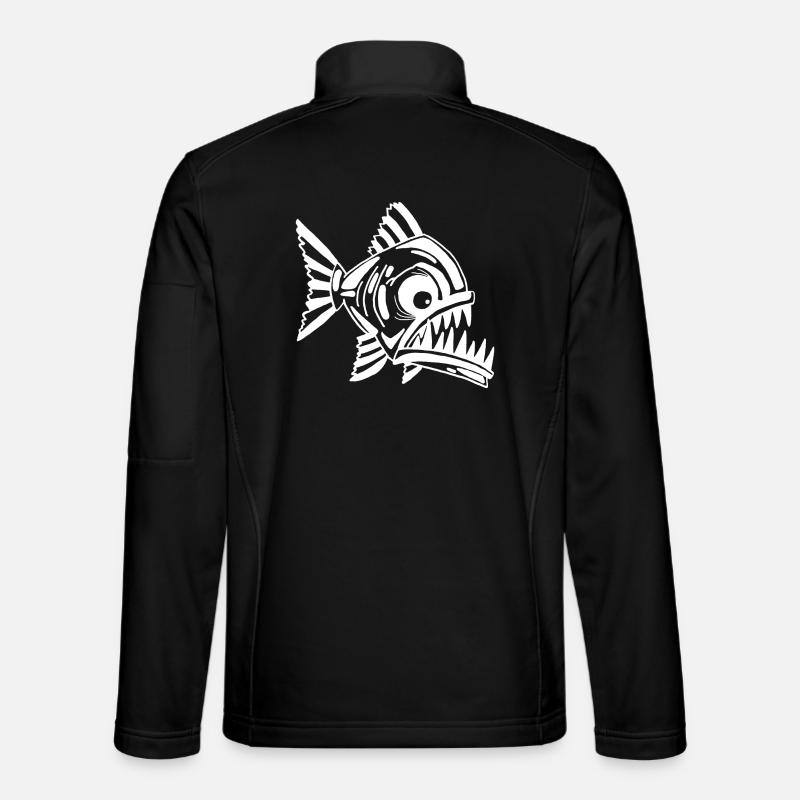 Carnivorous white fish - Unisex Softshell Jacket - black
