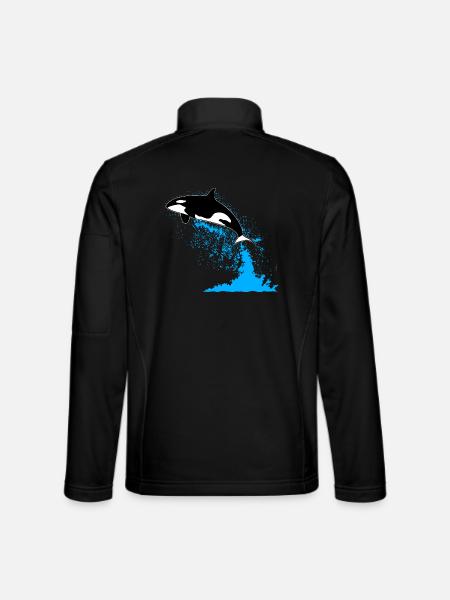Orca, killer whale, killer whale, killer whale, sea - Unisex Softshell Jacket - black - Back