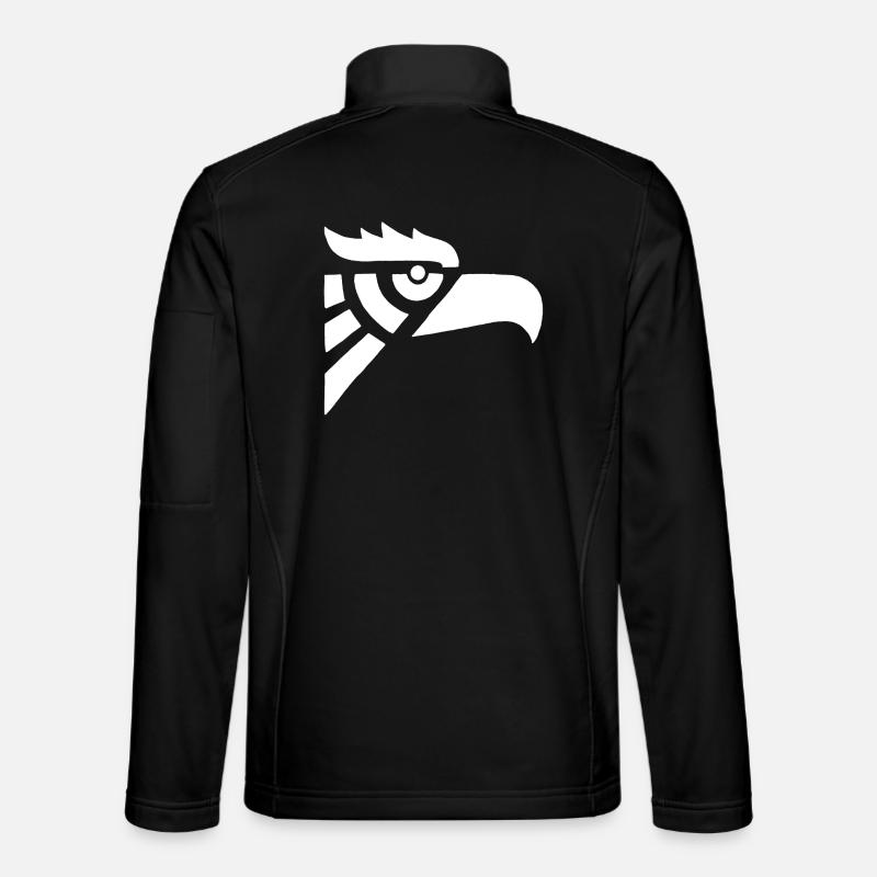 Tête d'aigle blanc aztèque - Veste en tissu softshell Unisexe - noir