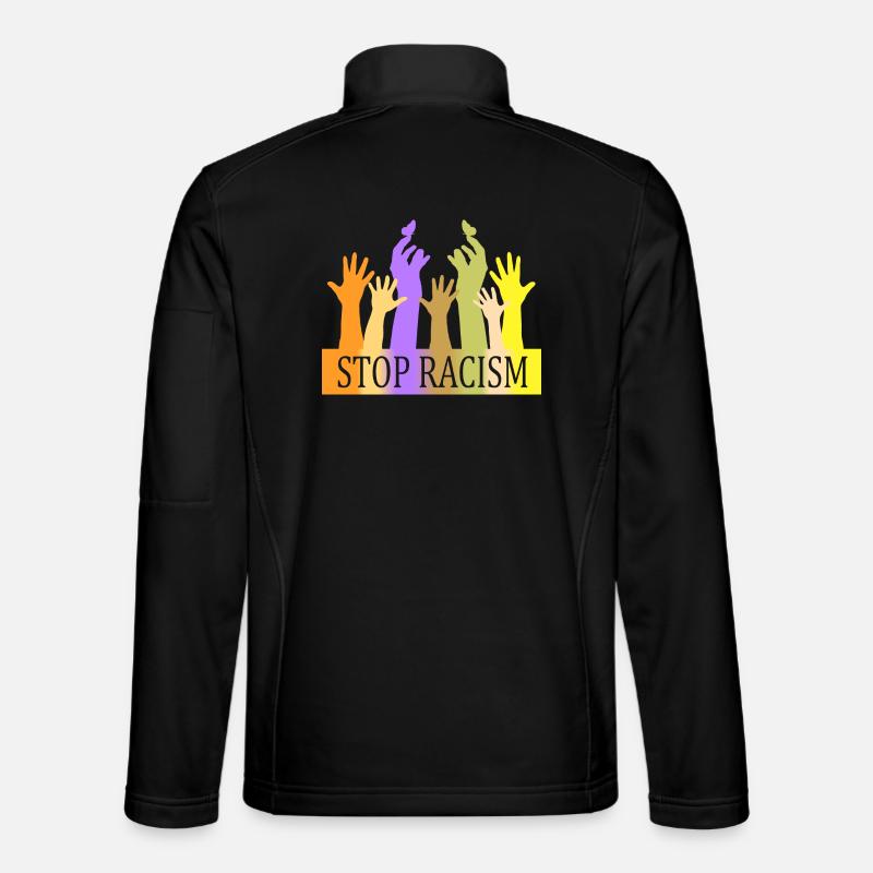 Stop Racism - Unisex Softshell Jacket - black