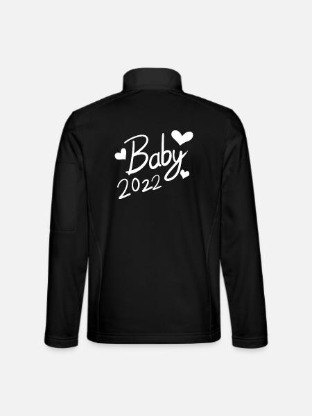 Baby 2022 - Neugeborenes 2022 - Unisex Softshelljacke - Schwarz - Hinten