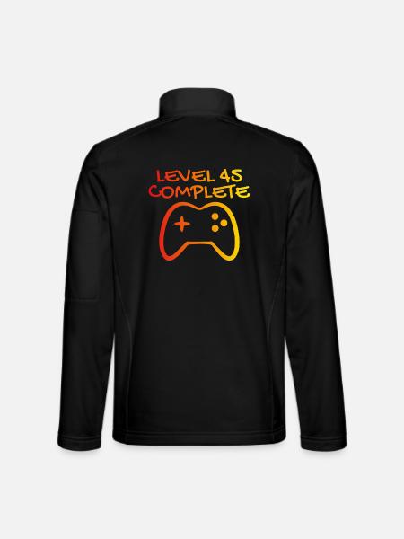 45th Birthday Level 45 Complete - Unisex Softshell Jacket - black